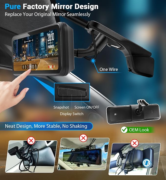 PORMIDO OEM Rear View Mirror Camera - Image 3