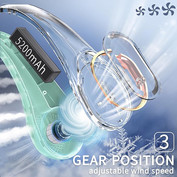FrSara Neck Fan, Personal Fans for Your Neck, Adjustable, 360° Cooling - Image 4