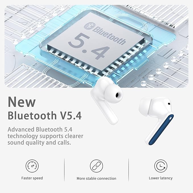Wireless Earbuds, 4 ENC Noise Cancelling Mic Wireless Earphones 40H, in-Ear - Image 2