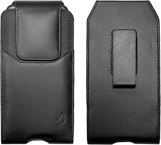 Leather Cell Phone Holster for Cricket Debut, AT&T Radiant Core, Calypso 2 by CELZEN