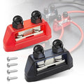 RED WOLF 2PCS 5/16" M8 Dual Stud Bus Bar 12-48V Power Distribution Block Holder by REDWOLF