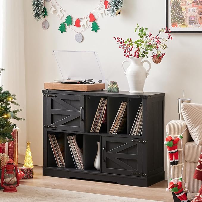 Large Record Player Stand with Vinyl Storage Up to 450 Albums, 39 Inch - Image 5