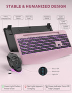 Wireless Keyboard and Mouse Backlits, Wrist Rest, LED Mouse, Rechargeable - Image 8