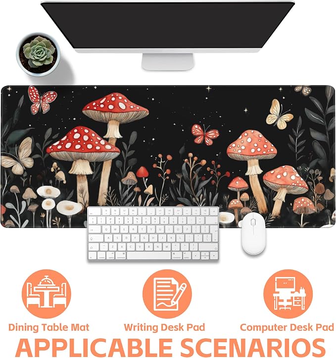 Mouse Pad Large Magical Fantasy Mushroom Non-Slip Game Desk Mat - Image 4