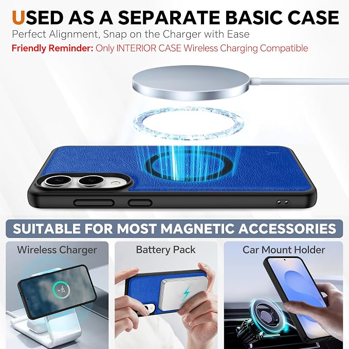 TUCCH Case Wallet for Galaxy S25 Edge, Removable Wrist Strap PU Leather - Image 4