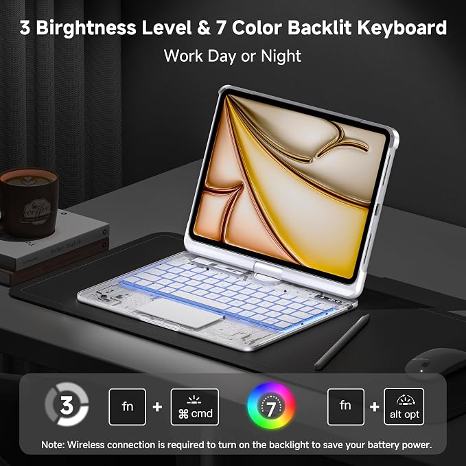 iPad Keyboard Case for 2024 M4 iPad Pro 13 inch, Magic Wireless Keyboard - Image 5