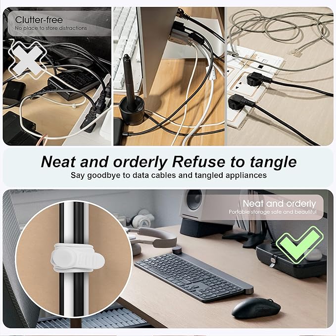 Nearockle 16Pcs Silicone Cable Straps Wire Organizer - Image 5