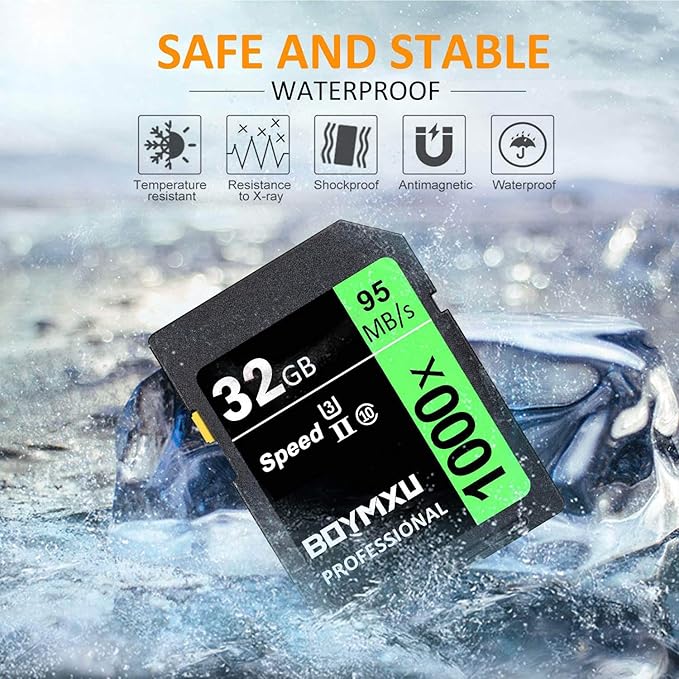 32GB Memory Card U3, BOYMXU Professional 1000 x Class 10 Card U3 Memory Card - Image 5