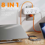 Multi Plug Outlet Splitter, TESSAN Multiple Plug Surge Protector, 5 Outlet - Image 2