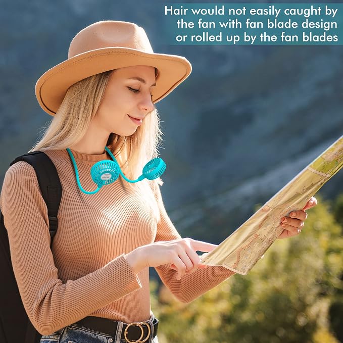 Portable Neck Fan, 2600mAh Battery Operated, Ultra Quiet Hands Free USB Fan - Image 2