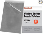 5" x 7" Grey/Black Screen Repair Kit, Strong Adhesive Fiberglass Mesh Patch Tape by Secopad