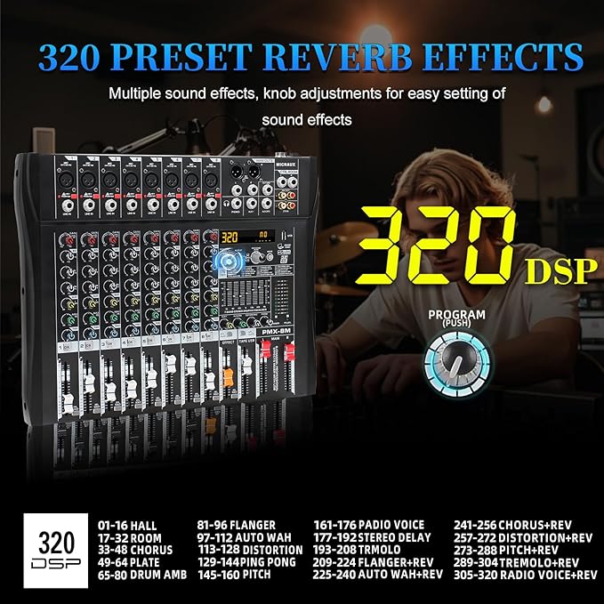 Audio Mixer 8 Channel Professional Mixer Console - Image 3