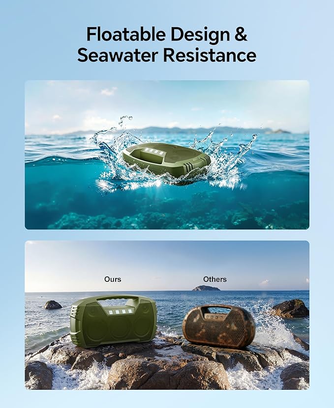 IPX7 Waterproof Outdoor Bluetooth Speaker, 32H Playtime, Floating Design - Image 5