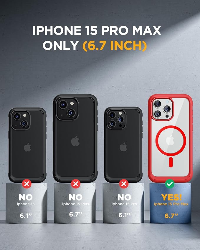 Miracase Magnetic for iPhone 15 Pro Max Case 6.7'' Full-Body Military Drop - Image 6