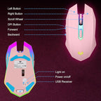 Wireless Gaming Mouse, Rechargeable Computer Mouse, 7-Color LED Light, - Image 6
