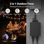 BN-LINK 24 Hour Heavy Duty Mechanical Timer, Outdoor Timer Outlet Waterproof - Image 4