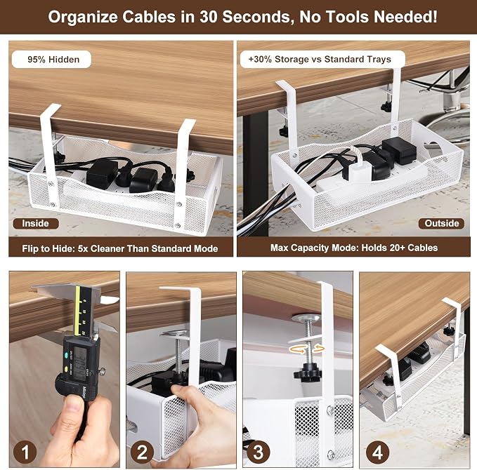 Extra Wide Under Desk Cable Management - Image 4