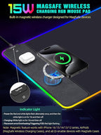 TopMade Wireless Charging RGB Mouse Pad, Waterproof Gaming Desk Mat - Image 2