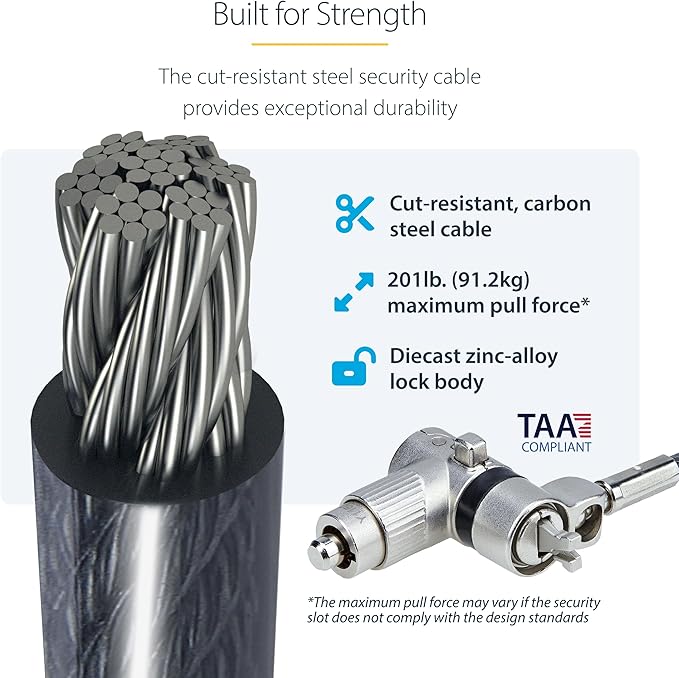 StarTech.com 25-Pack Universal Laptop Lock 6.6ft, Master Keyed Security Cable - Image 7
