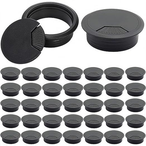 40 Pack 2 Inch Desk Grommet, Plastic Cable Hole Cover Bulk by Covzoe