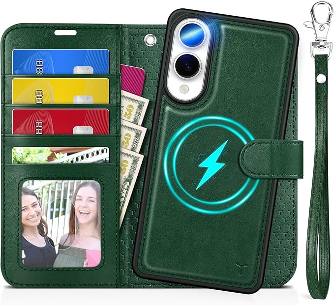 TUCCH Wallet Case for Galaxy S25 Edge, Removable 2 in 1 Wrist Strap RFID by TUCCH