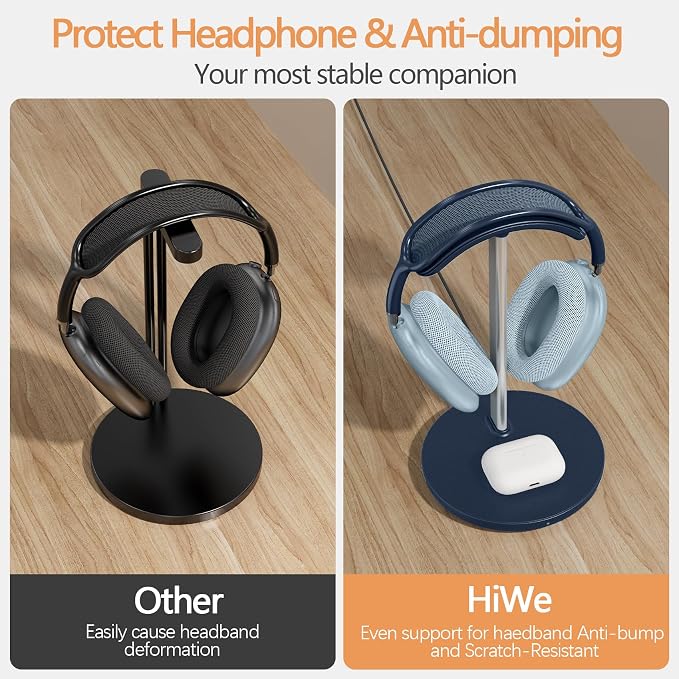 Headphone Stand with Wireless Charger, Gaming Headset Holder Hanger Rack 2 in 1 - Image 3