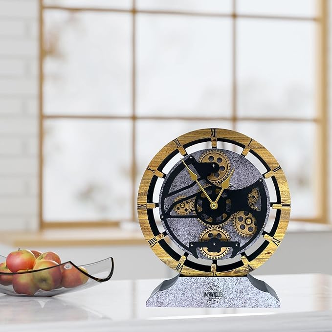 Desk Clock 10 inches with Real Moving Gears Convertible into Wall Clock - Image 4
