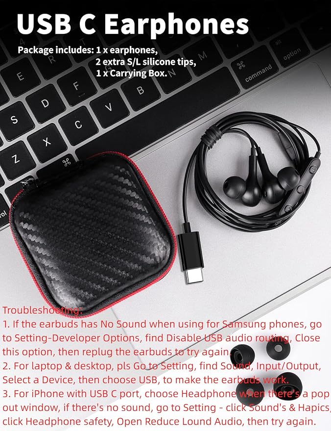 USB C Headphone for Samsung S26 S25 FE S24 A16 A17 Wired Earbuds Magnetic - Image 6