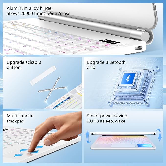 Keyboard Case for iPad Air 13 inch, iPad Pro 12.9 inch, Easy-Set Floating - Image 4
