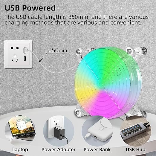120mm 4.72" Small 5V USB RGB Fan - Image 4