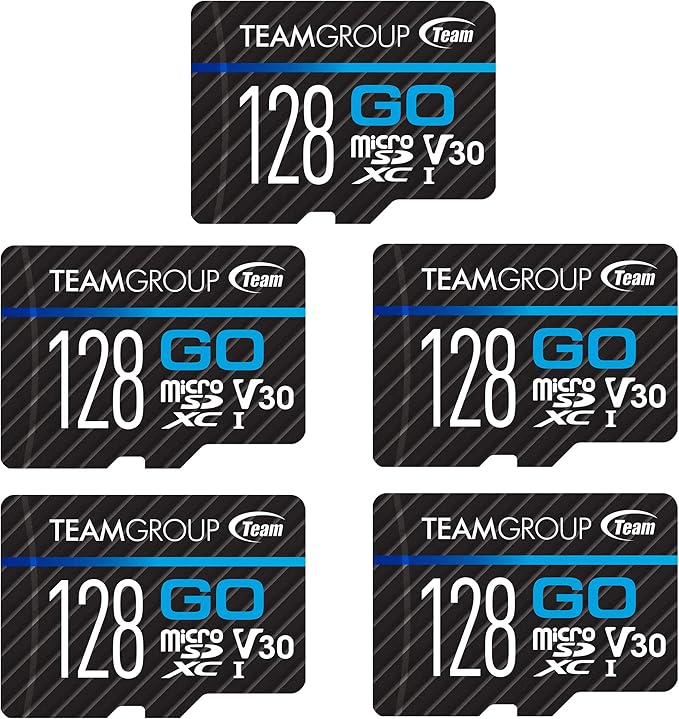 TEAMGROUP GO Card 128GB x 5 Pack Micro SDXC UHS-I U3 V30 4K by TEAMGROUP