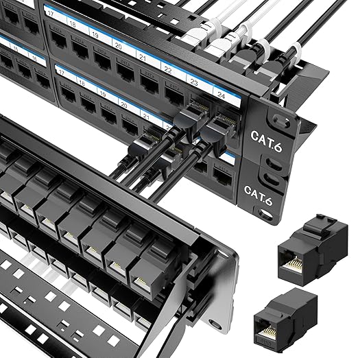 Jadaol 48 Port Patch Panel Rackmount or Wall Mount 19-Inch, 2U Cat6 Network by WespecializeinEthernetcablesandrelatedperipheralproducts