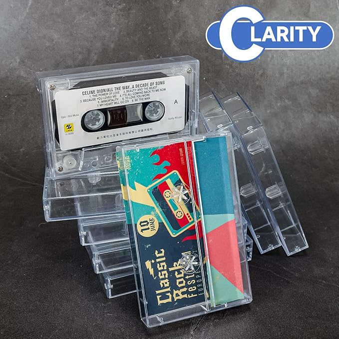 15-Pack Clear Plastic Cassette Tape Storage Cases - Image 5
