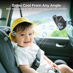 Misting Baby Stroller Fan, 4000mAh Rechargeable Battery Operated, 270°Pivoting - Image 4