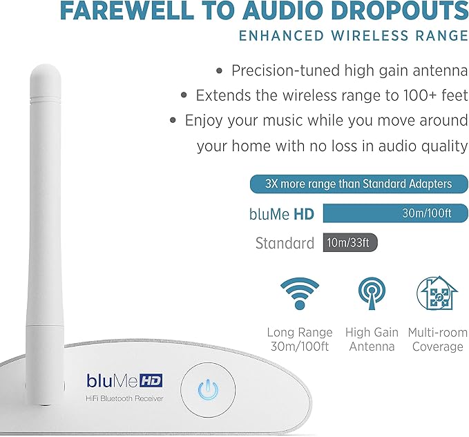 Auris Blume HD Long Range Bluetooth 5.3 Music Receiver Hi-Fi Audio Adapter - Image 6
