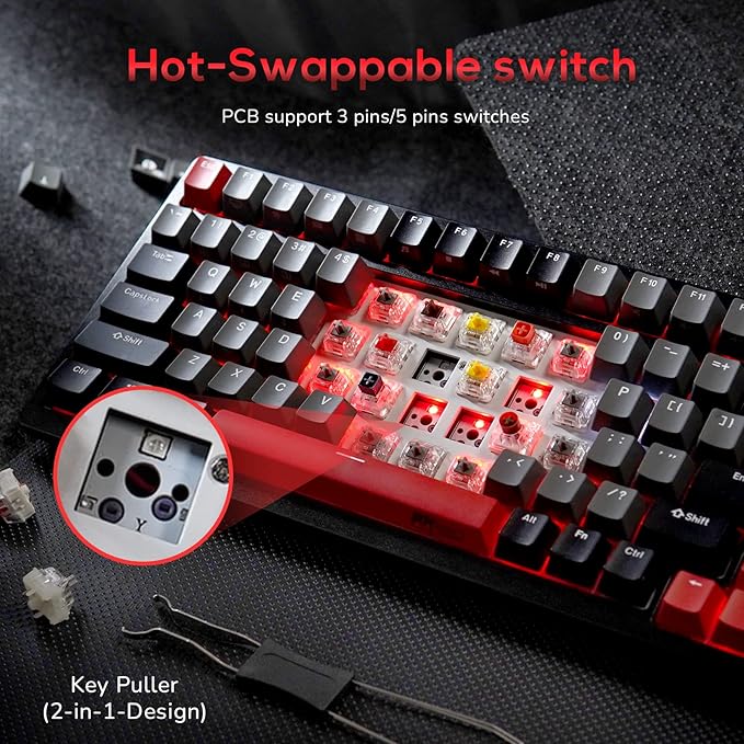 RK ROYAL KLUDGE RK98 Gaming Keyboard, Wireless Mechanical Keyboard 100 Keys - Image 3