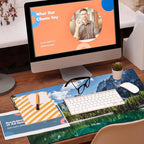 Desk Mat, Lake Mountain Landscape Desk Pad, The Alps Large Gaming Mouse Pad - Image 5