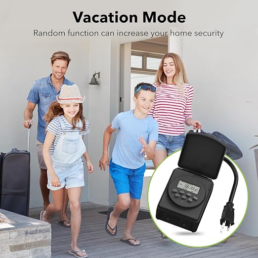 BN-LINK 7 Day Outdoor Heavy Duty Digital Programmable Timer, Outdoor Timer - Image 6