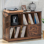 Large Record Player Stand with Vinyl Storage Up to 450 Albums, 39 Inch by Joaxswe
