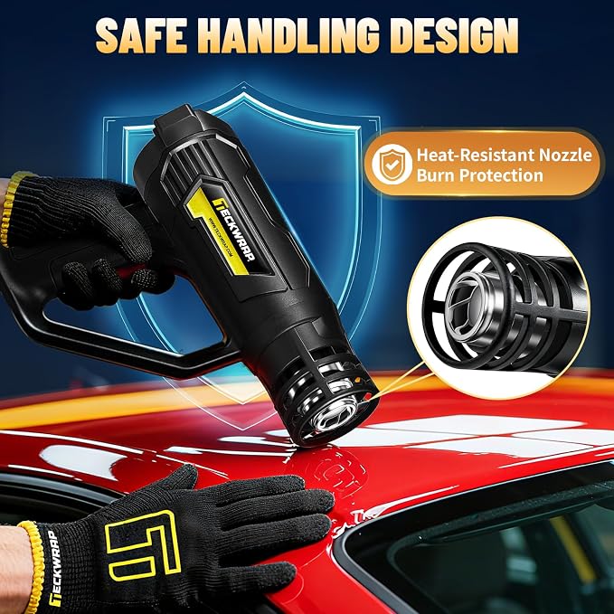 TECKWRAP Heat Gun 2000W with LCD Display, Adjustable Hot Air Gun - Image 3