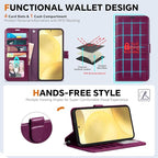 TUCCH Case for Galaxy S25, 2 in 1 Magnetic PU Leather Wallet Case Wrist Strap - Image 5