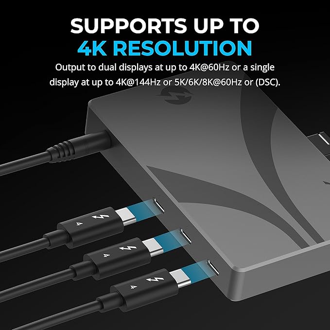 SABRENT Thunderbolt 4 Hub, 60W Charging USB-C Dock - Image 4
