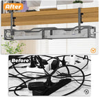 Under Desk Cable Management Tray, No Drill Steel Desk Cable Organizers - Image 4