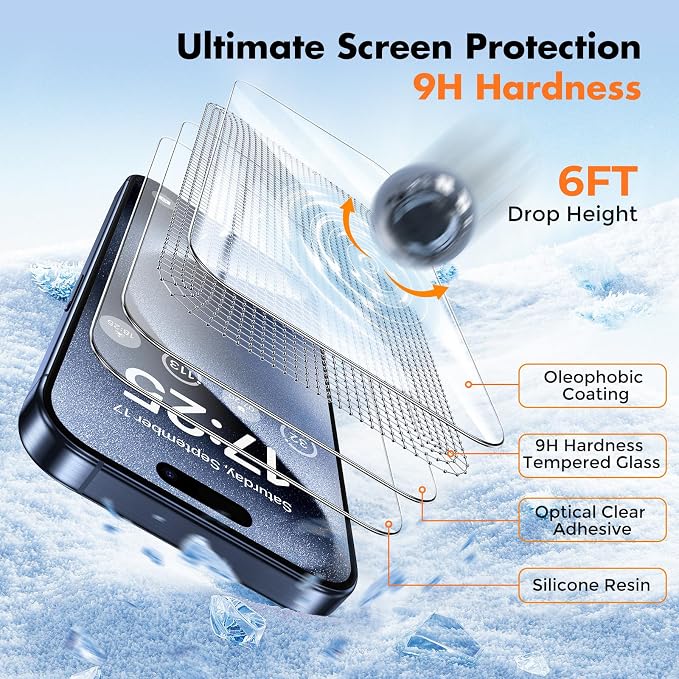 UNBREAKcable Screen Protector for iPhone 15 Pro Max Shatterproof Tempered Glass - Image 4