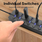 90 Degree USB Hub Splitter YACSEJAO USB 2.0 Data Hub - Image 3