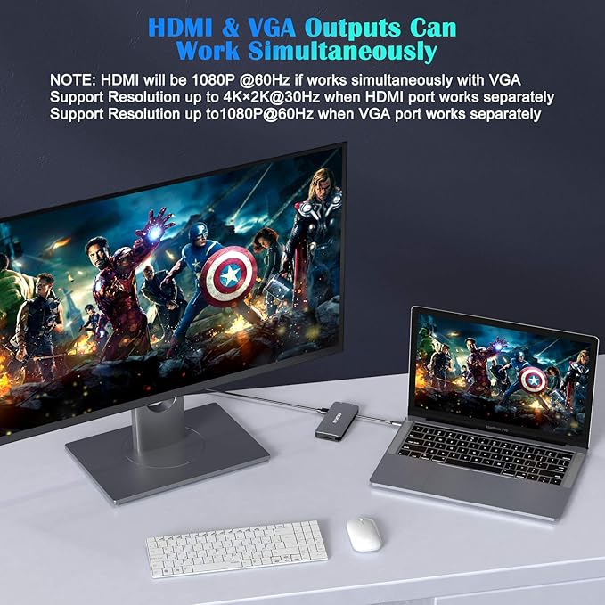 USB C Hub Multiport Adapter-10 in 1 Portable Dongle - Image 3