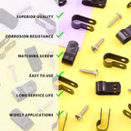 Swpeet 120 Pack Black 5/16 Inch Nylon Plastic R-Type Cable Clips Clamp Kit - Image 6