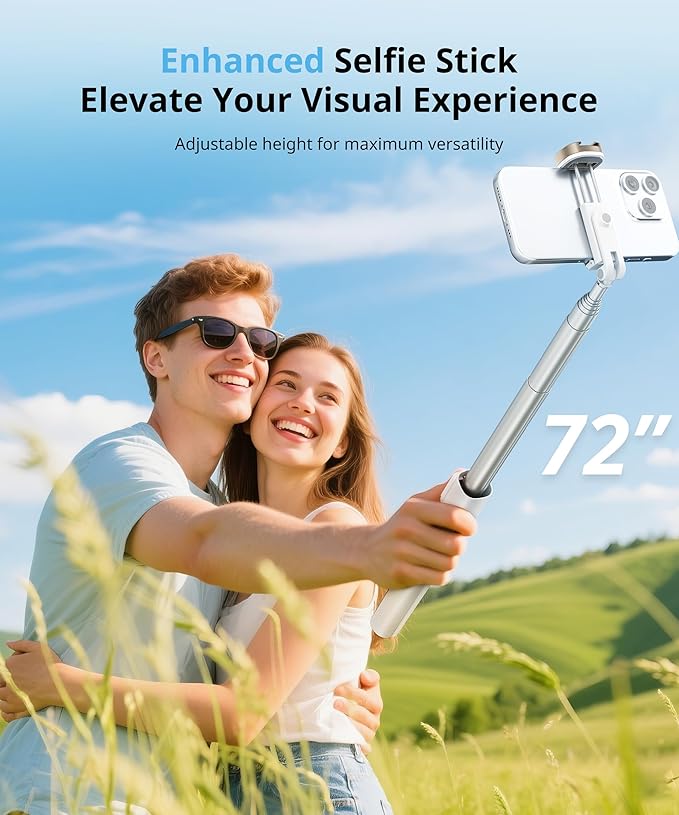 72'' Selfie Stick for iPhone, Tripod Wireless Remote for Selfies, Group - Image 2