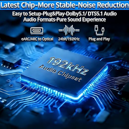 eSynic Professional eARC Audio Extractor-192KHz ARC to Optical Adapter-for HDTV - Image 2