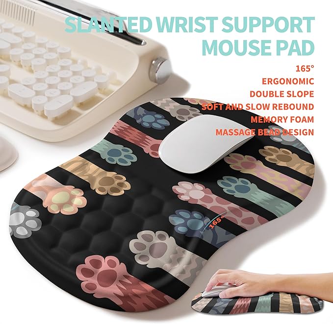 2-in-1 Ergonomic Set, Wave Rise Keyboard Wrist Rest and Massage Bulge Slope - Image 3